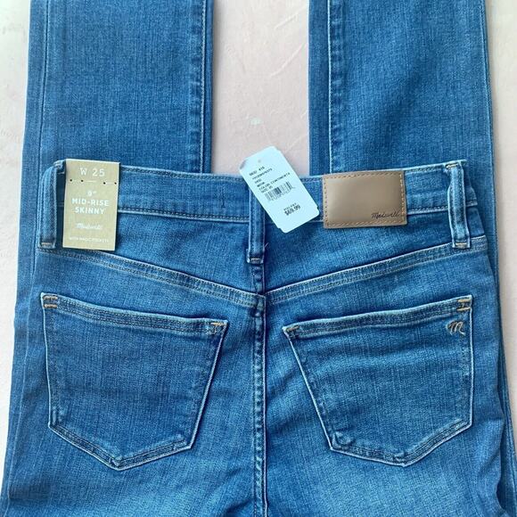NEW $70 MADEWELL Skinny Jeans Medium Wash Mid Rise Denim Ankle Stretch 25 - Picture 4 of 11